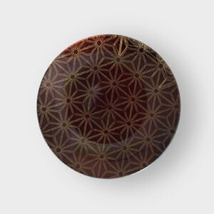 丸小皿 麻の葉 梨地 レッド［NF159］