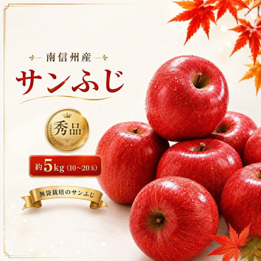 【ふるさと納税】 南信州産 サンふじ 約5kg 秀品 (10～20玉)【2026年11月下旬～順次発送】 JAみなみ信州DMセンター飯田市 | 長野県産 りんご 信州りんご 林檎 リンゴ サンふじ 果物 フルーツ ジューシー 信州 南信州 長野県 飯田市 K30