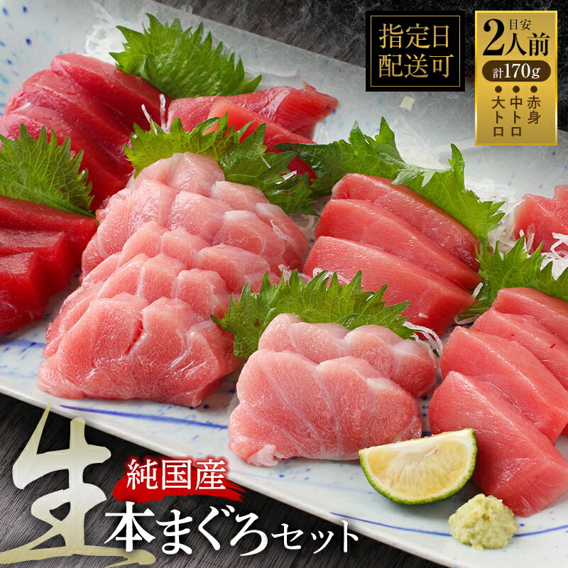 【ふるさと納税】国産の本マグロを『生』のまま直送！大トロ・中トロ・赤身を合計約170g(約50g/約50g/約70g)でお届け【指定日着可】（18209）発送時期が選べる