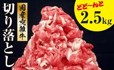 【ふるさと納税】国産交雑牛切り落とし どど～んと2.5kg