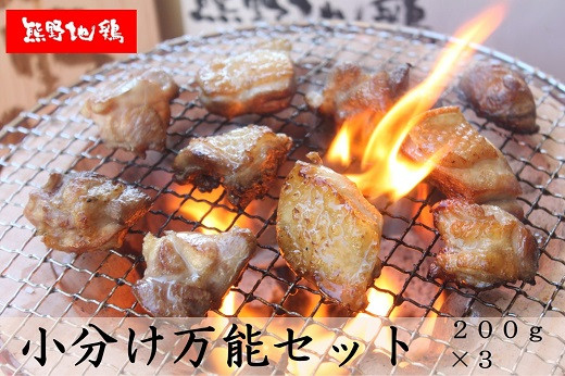 
            地鶏 鶏肉 カット不要 熊野地鶏 小分け 万能セット 600g(200g×3) 肉 鶏肉 鳥肉 とり肉 地鶏 焼き鳥 焼鳥 炭火焼鳥 炭火焼き 鍋 お鍋 惣菜 おかず 小分けパック 国産 名古屋コーチン 伊勢赤どり 三重県 熊野市【frsn0001】
          