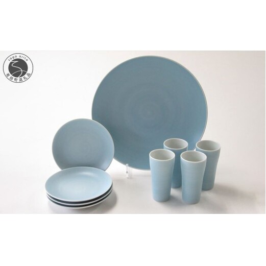 ARITA PORCELAIN LAB (アリタポーセリンラボ) パールブルー パーティーセット 有田焼 取り皿 大皿 cg041