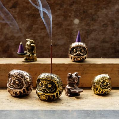 ふるさと納税 高岡市 福香 -FUKKA-　達磨/DARUMA S　ブロンズ　お香立て |  | 01