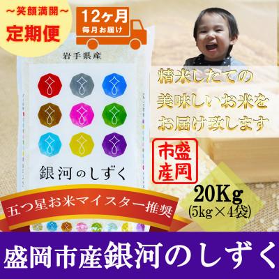 ふるさと納税 盛岡市 【毎月定期便】銀河のしずく 20kg全12回