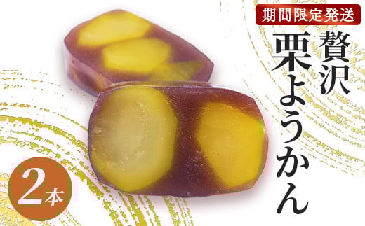 ≪先行予約≫ 贅沢 栗ようかん2本入り 【栗羊羹 手作り 栗 くり 大栗 一粒 小豆 こしあん 銀寄栗 羊羹 甘さ 風味 栗菓子 和菓子 贈り物 贈答 プレゼント ギフト 贈り物 贈答 お茶請け 丹波 スイーツ デザート 京都 京都産 綾部 綾部市 宮代屋 老舗 和菓子屋 】