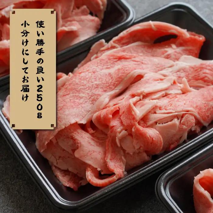 【定期便3ヶ月】淡路牛 贅沢切り落とし 1kg (250g×4PC)　[小分け 冷凍]