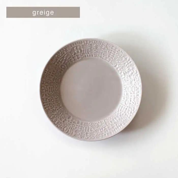 【波佐見焼】PATTERNED PLATE,MUG セット greige 【BIRDS’ WORDS】[CF089]