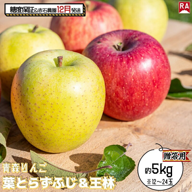 【ふるさと納税】りんご 【 12月発送 】 13度糖度保証 贈答用 蜜入り葉とらず ふじ ＆ 王林 約 5kg 【 弘前市産 青森りんご 果物 フルーツ 食後 デザート 旬の果物 旬のフルーツ りんご食べ比べ 】　お届け：2025年12月1日～2025年12月27日