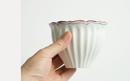 【波佐見焼】桔梗渕菊彫小鉢 渕瓔珞（青） 2点セット【FOURGRACE】[UG10]