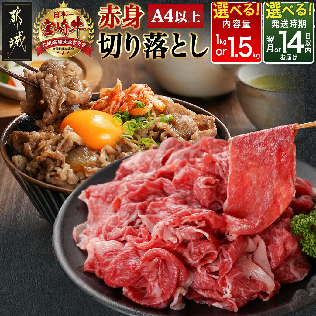 【ふるさと納税】《レビューキャンペーン実施中！》【内容量＆発送時期が選べる！】宮崎牛赤身切り落とし - 宮崎県産宮崎牛 国産牛肉 宮崎牛切落とし 国産牛切落とし 宮崎牛赤身肉 すき焼き肉 牛肉 冷凍 送料無料 SKU-N404 【宮崎県都城市は2年連続ふるさと納税日本一！】