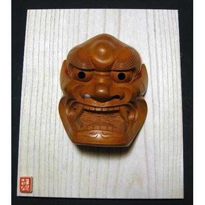 ふるさと納税 高山市 飛騨一位一刀彫　8号獅子口面　桐板付き f127