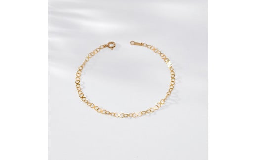 【K10イエローゴールド チェーンブレスレット】個性的なインフィニティチェーン 存在感あふれるデザイン 長さ17cm　SB1008-K10 / 金 ゴールド ジュエリー アクセサリー ギフト プレゼント レディース シンプル 定番