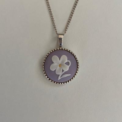 ふるさと納税 瀬戸市 【ROUND】 スミレシルバーペンダント　パープル