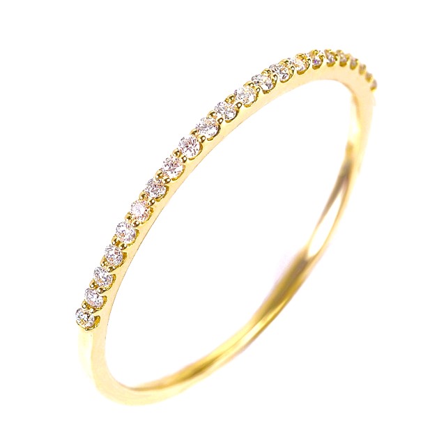 〈 甲府ジュエリー 〉K18 ダイヤモンド0.08ＣＴ極細リングＲ4004DI-Y