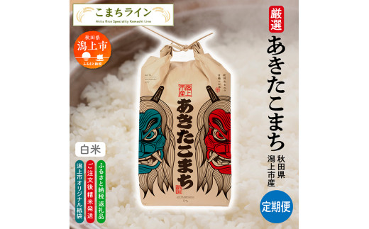 【令和7年産】 先行予約 【３か月定期便】《白米》新米 あきたこまち なまはげ 米袋 米 20kg(5kg×4)×3回 一等米 ギフト パッケージ 限定デザイン 紙袋 リメイク 工作 お面 こども お