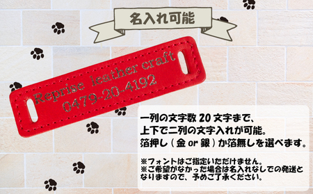 【名入れ 可能】 猫の首輪 レッド レザー 猫 
