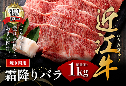 【畜産農家支援】【4等級以上】極上近江牛焼肉用（バラ）【1kg】【AG05SM】【リピート多数】【頑張った方へのご褒美を贅沢に】