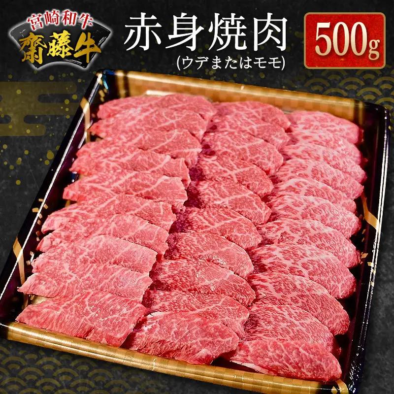 宮崎和牛『齋藤牛』赤身焼肉 計500g【C361】