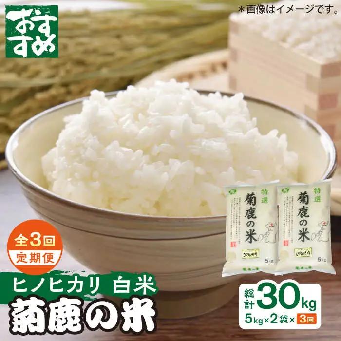 令和8年度産米 3回定期便 菊鹿の米ヒノヒカリ白米お米5kg×2袋米令和8年産ZBI017