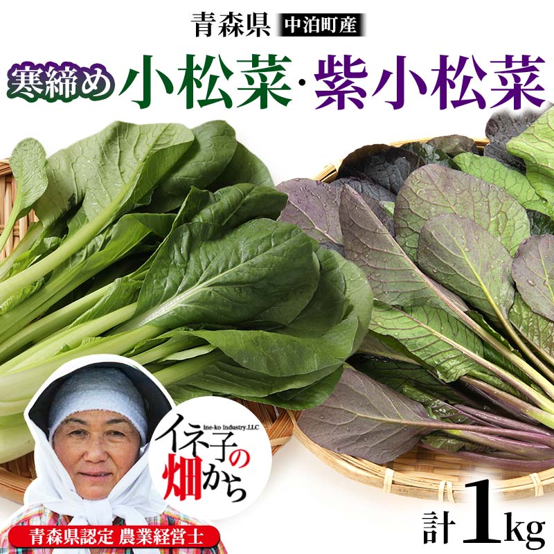 【ふるさと納税】寒締め小松菜・紫小松菜 食べ比べ セット 約1kg (各500g) 【イネ子の畑から】 新鮮 産地直送 サラダ おひたし おみそしる 旬 野菜 やさい こまつな おすすめ F6N-286
