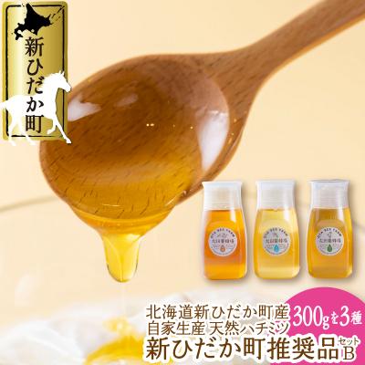 ふるさと納税 新ひだか町 北海道産天然はちみつ3種 計900g(各300g)新ひだか町推奨品セットB