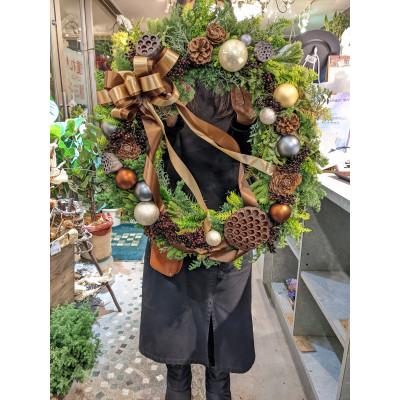 ふるさと納税 水戸市 長く飾れるナチュラルリース(ドライフラワーリース) 50cm |  | 02