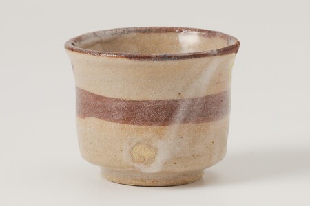 唐津風ぐい呑　作者：北大路　豊大 【0032-072】陶芸 工芸品 陶器 美濃桃山陶 焼き物