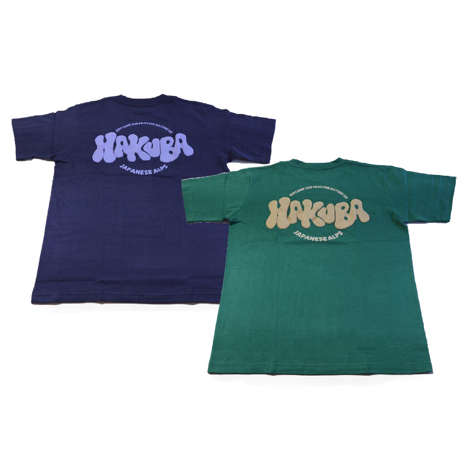 【ふるさと納税】HAKUBA ORIGINAL 発泡プリントTシャツ(ユニセックス) 　サイズ：S /M /L /XL　カラー：ネイビー/グリーン　長野県白馬村/ 綿100%　メンズ　レディース　アウトドア　スポーツ　ファッション　【P0130512】