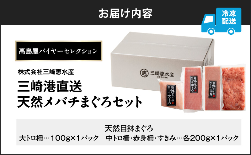 【高島屋バイヤーセレクション】三崎港直送 天然目鉢まぐろセット　M038-002