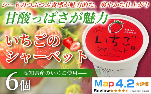 いちご シャーベット 100ml×6個 アイスクリーム シャーベットアイス 人気 完熟 苺 イチゴ いちごアイス  果物 フルーツ 濃厚 お菓子 洋菓子  スイーツ デザート デザートカップ デザートアイス キャンデー カップアイス ジェラート 手作り ホームパーティー バラエティ お取り寄せ おもてなし 詰め合わせ 贈り物 贈答 冷凍 ギフト プレゼント ロングセラー リピート 安芸市 高知県