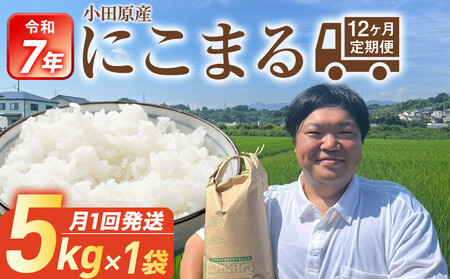 令和7年産　毎月お届け　定期便　富水米　精米　5kg×12か月　にこまる