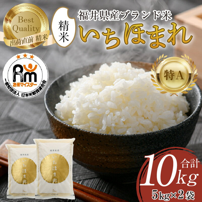 【ふるさと納税】【令和7年産・新米】米 10kg いちほまれ 精米 5kg × 2袋（計10kg）《お米マイスター厳選！発送直前に精米！》 ／ 米 お米 10kg 10キロ 福井県産 ブランド米 ご飯 白米 新鮮