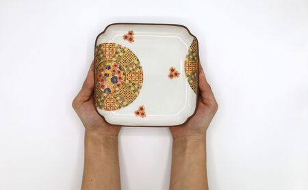 九谷焼 5.2号皿揃・小紋花詰(5枚組)