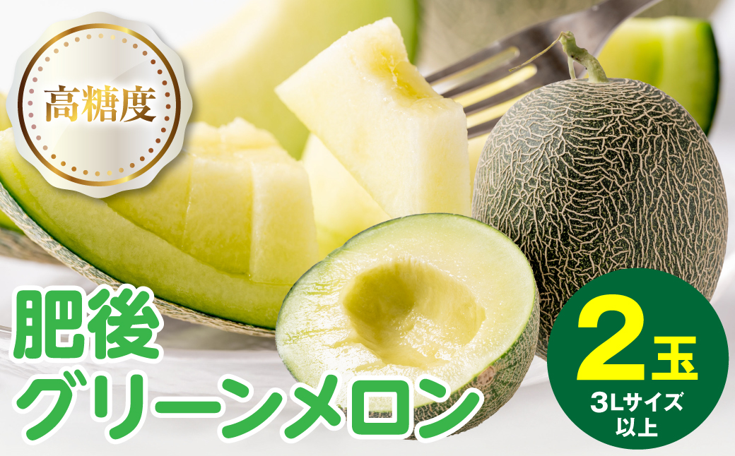 高糖度 2025年八代産 肥後グリーンメロン 3Lサイズ以上 2玉