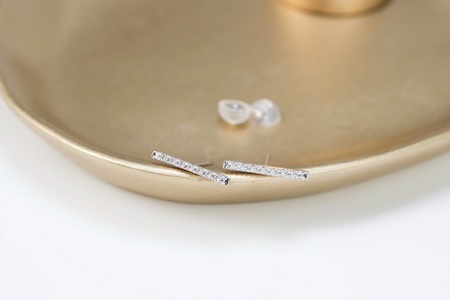 【プラチナ】ダイヤモンドピアスTotal0.08ct【傷＆歪みに強い】/No.96