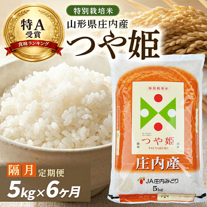 【ふるさと納税】≪隔月6回定期便≫ 特別栽培米 つや姫 5kg×6回 計30kg 山形県庄内産 隔月で下旬にお届け 東北 酒田市 庄内地方 庄内平野 お米 精米 白米 ブランド米 庄内米 ごはん ご飯 農協 JA 産地直送