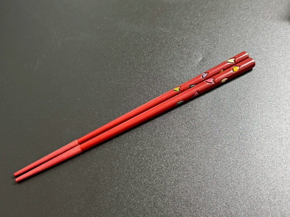 
            【限定一点物】村上木彫堆朱 御箸（桜）一膳 21cm  1046003
          