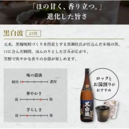 【毎月定期便】薩摩酒造の本格焼酎【黒白波】1800ml×2本セット CC0-0022全2回【配送不可地域：離島】【4088245】