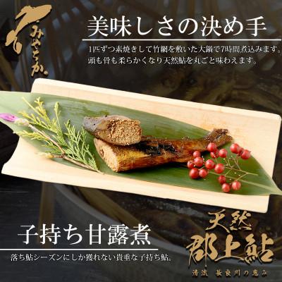 ふるさと納税 郡上市 天然鮎専門店みやちかの【天然鮎子持ち甘露煮】長良川郡上鮎　3匹