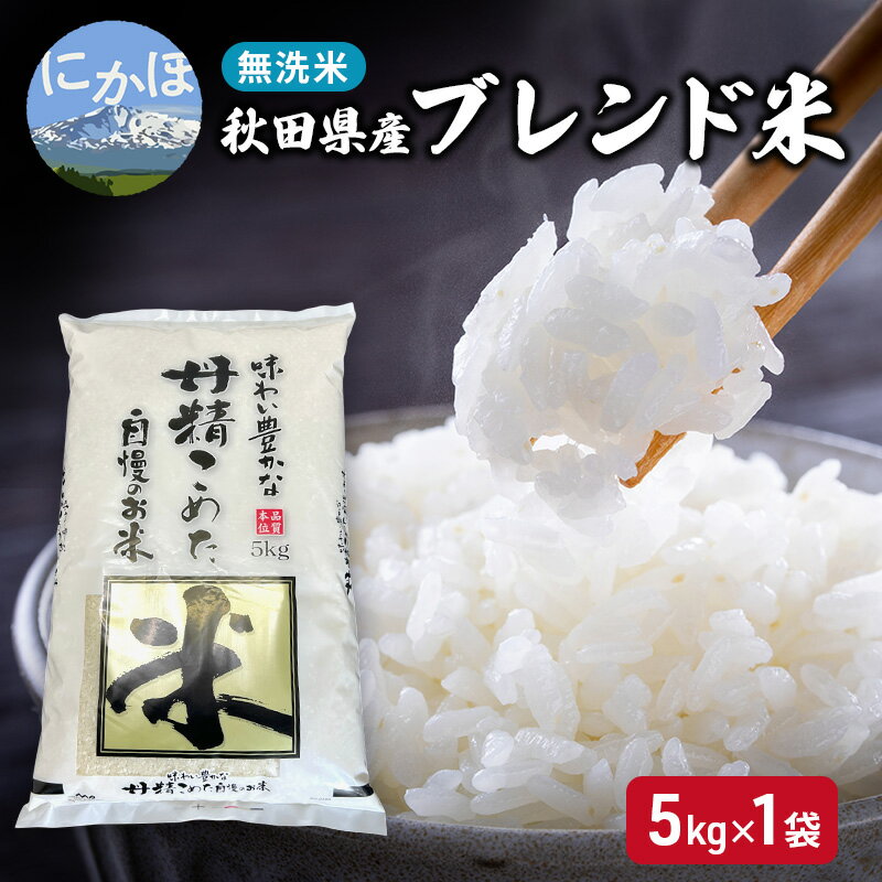 【ふるさと納税】【生活応援米】丹精こめた秋田県産ブレンド米5kg×1袋 無洗米 令和7年産 秋田県 にかほ市 お米 こめ　お届け：2026年3月25日～2026年9月10日