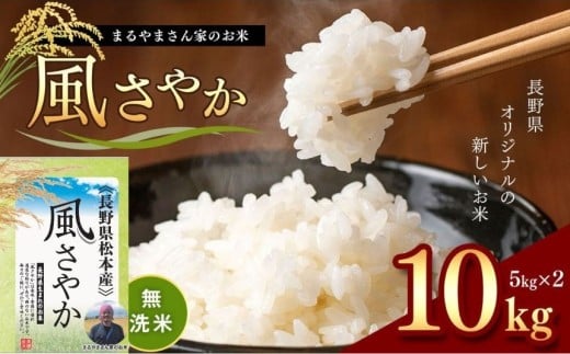 無洗米 「まるやまさん家のお米」 風さやか 10kg ( 5kg × 2袋 )  | ｜米 国産 こめ 松本市 お米 ふるさと納税 信州 無洗米 10キロ  風さやか 長野米 美味しい 松本産 ふっくら 白米
