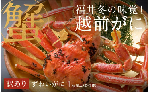 【選べる容量！産地直送】先行予約！福井の冬の王様！【訳あり】越前がに 合計1kg以上（2～3杯）2～3人前 2024年11月15日以降発送 [H-00917] / ズワイガニ ズワイ蟹 ずわい蟹 ずわい 剥き身 脚 爪 脚 かにしゃぶ カニ鍋 蟹 お歳暮 カニ かに