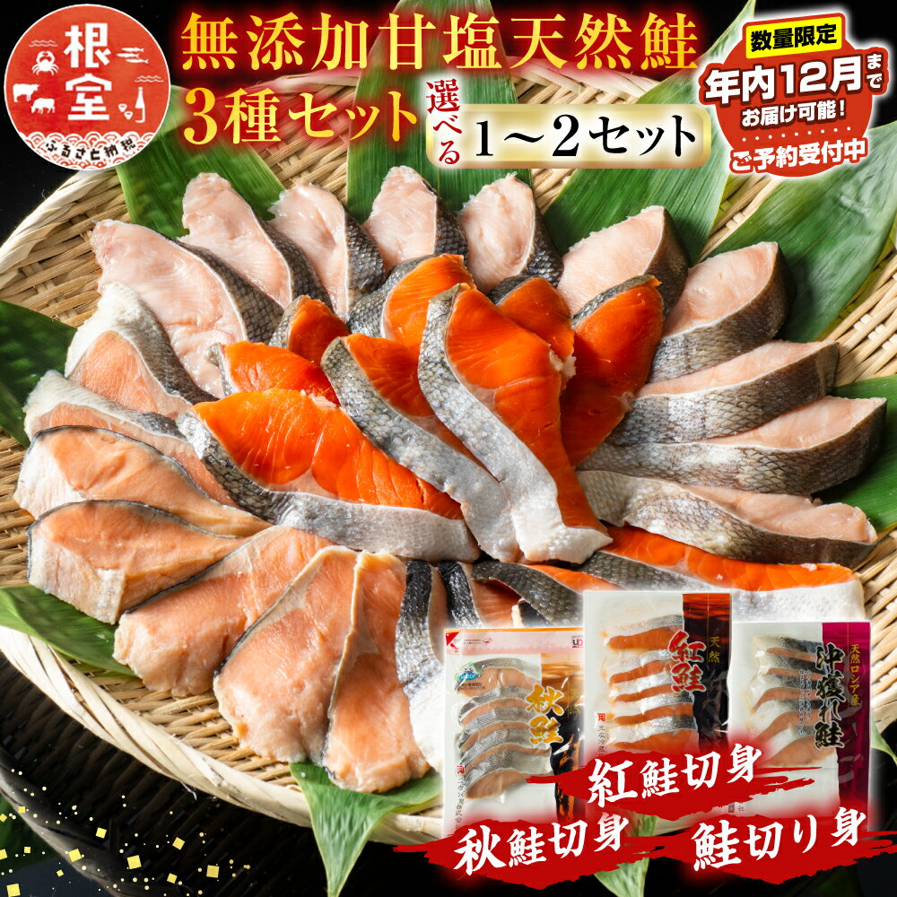【ふるさと納税】 ★年内 12 月お届け、数量限定でご予約受付中★ 無添加甘塩天然鮭 3 種セット 各 5 切 × 1P ( 計 15 切 ) 各 5 切 × 2P ( 計 30 切 ) 紅鮭 沖獲れ鮭 春鮭 秋鮭 鮭 さけ サケ しゃけ シャケ 魚 さかな サカナ お取り寄せ 海鮮 北海道 根室市 ふるさと納税