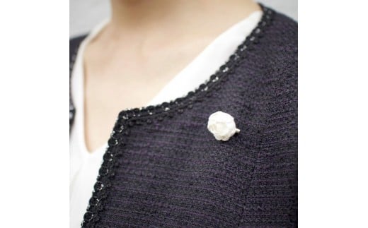 【南砺市】松井機業「城端しけ絹」しけ絹の小さなブローチ