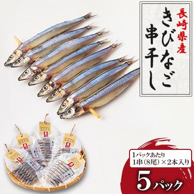 ふるさと納税 長崎市 きびなご串干し(1串(8尾)×2本入)5パック