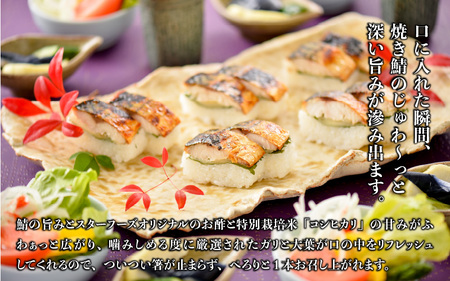 焼き鯖寿司の元祖が贈る 「元祖焼き鯖寿司」と「〆鯖寿司」 2本セット ～家族が喜ぶ手土産～【名物 ジューシー 焼きさば 押し寿司 さば寿司 すし こしひかり 贈答 ギフト お土産 大人気】[A-054