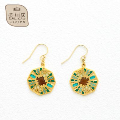 ふるさと納税 荒川区 七宝焼 東京楽景 ピアス プリカジュール ジュエリー/副都心の夏(グリーン)【004-009-2】