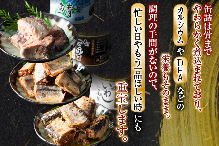 【北海道根室産】さんま・さば・いわし水煮・味付セット(計7缶) A-78031