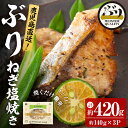 【ふるさと納税】＜2週間以内に発送！＞鹿児島産冷凍ぶり＜漬け焼き魚＞ねぎ塩焼き(計約420g・約140g×3パック)ぶり ブリ 鰤 魚 魚介 漬 ねぎ塩 ネギ塩 ねぎ ネギ 塩 ガーリック にんにく 惣菜 おかず 国産 鹿児島県産 垂水市産 小分け 冷凍 養殖【アクアブルー】A1-47145