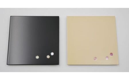 コースター2枚セット 金平糖 高岡漆器 螺鈿 かわいい 民芸品 工芸品 雑貨 日用品  白